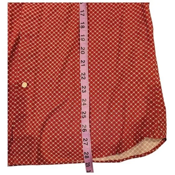 Ted Baker London Mens Slim Fit Red Diamond Print Button-Down Shirt Size 3 Cotton - Picture 7 of 7